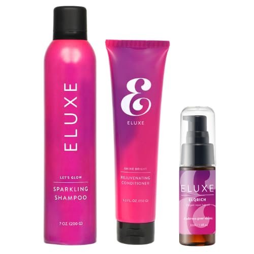 ELUXE Hair Repair Kit - Carbonic Acid Shampoo, Conditioner & Hair Oil - For Silky, Smooth & Glass-Like Hair - Anti-Frizz & Deep Hydration for All Hair Types