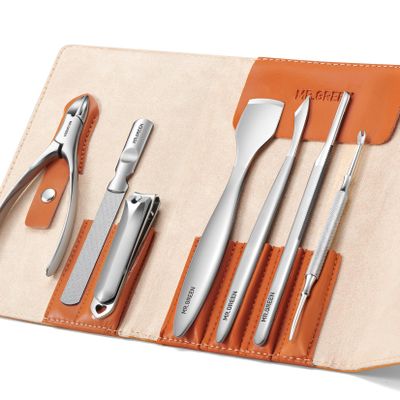 MR.GREEN Pedicure Knife Set Professional Ingrown Toenail Clippers Foot Care Tools Stainless Steel Nail Cuticle Nippers Remover Kits (7 Pcs Set Contain Nail Clipper)