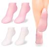 Dexspoeny 2 Pairs Silicone Socks,Latex Gel Socks,Women Foot Spa Pedicure Silicone Socks,Silicones Moisturizing Sock for Dry Cracked Feet Women-Pink & White (Small) view 1