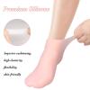 Dexspoeny 2 Pairs Silicone Socks,Latex Gel Socks,Women Foot Spa Pedicure Silicone Socks,Silicones Moisturizing Sock for Dry Cracked Feet Women-Pink & White (Small) view 2