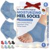 Dr. Frederick's Original Moisturizing Heel Socks for Dry Cracked Heels Treatment - Infused with Jojoba Oil, Mint Oil and Vitamin E - 2 Pairs - Stocking Stuffers for Adults - Blue Jojoba view 1