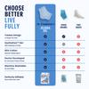 Dr. Frederick's Original Moisturizing Heel Socks for Dry Cracked Heels Treatment - Infused with Jojoba Oil, Mint Oil and Vitamin E - 2 Pairs - Stocking Stuffers for Adults - Blue Jojoba view 4