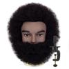 DIRUISI 6"Afro Male Mannequin Head with Beard 100% Human Hair Curly Hair 4A Type for Hairdresser Training Head Cosmetology Afro Hair Manikin Head for Practice Styling Cornrow Braiding with Clamp Stand view 1