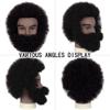 DIRUISI 6"Afro Male Mannequin Head with Beard 100% Human Hair Curly Hair 4A Type for Hairdresser Training Head Cosmetology Afro Hair Manikin Head for Practice Styling Cornrow Braiding with Clamp Stand view 3
