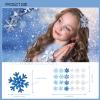 120 PCS Snowflake Temporary Tattoo Stickers Winter Snow Flakes Glitter Tattoos for Kids Adults Christmas Holiday Party Costume Body Face Decorations Supplies (Blue Silver) view 2
