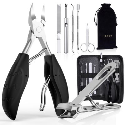 Toenail Clippers for Seniors Thick Toenails, Sharp Toe Nail Clippers Set for Men Women, Heavy Duty Fingernail Clipper Pedicure Tools for Feet, Professional Manicure and Pedicure Kit with Nail Scissors