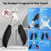 Toenail Clippers for Seniors Thick Toenails, Sharp Toe Nail Clippers Set for Men Women, Heavy Duty Fingernail Clipper Pedicure Tools for Feet, Professional Manicure and Pedicure Kit with Nail Scissors view 4