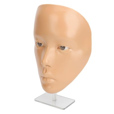Full Face Makeup Practice Board,Practice Tool Full Face Makeup Mannequin Board with Plastic Stand for Cosmetic (Wheat Skin)