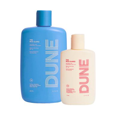 DUNE Suncare Mug Guard + Bod Guard Duo Sunscreen SPF 30 Set for UVA/UVB Broad Spectrum Face and Body Sunscreen, 2 Bottles