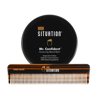 Hair Situation Mr. Confident Beard Balm All-Natural Ingredients and Pocket Comb