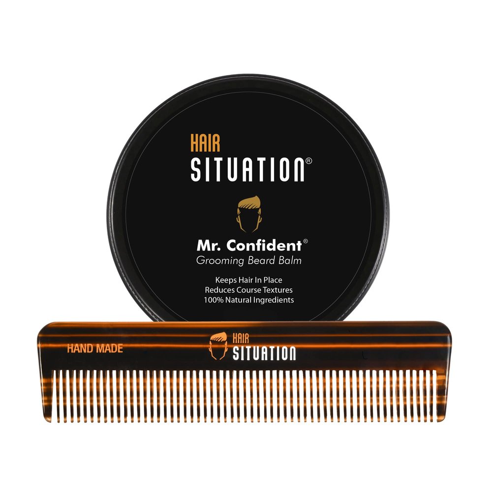 Hair Situation Mr. Confident Beard Balm All-Natural Ingredients and Pocket Comb