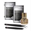 KC Republic Lash Eyebrow Extensions Kit with 2 Trays of Mink False Eyebrows in Black Color, Comes on Mixed Length 5-8 mm Mix, Eyebrow Glue Clear & Dual Pack (Straight & Curved Tip) Extension Tweezers view 1