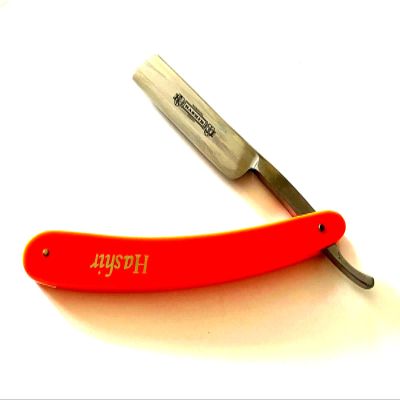 Mens Solid Barber Straight Razor Shaving Tool Hair Removal Hashir Brand Orange Handle