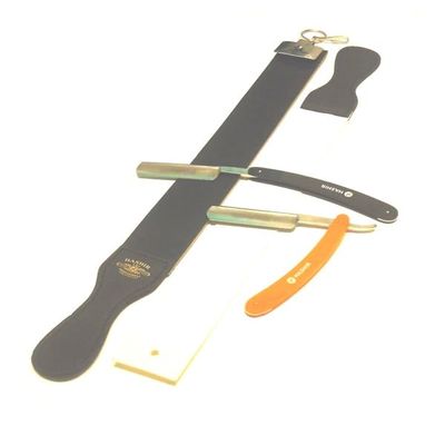 3 Pcs Classic Folding Shaving Straight Razors PLUS Leather Sharpening Strop Excellent Gift Set