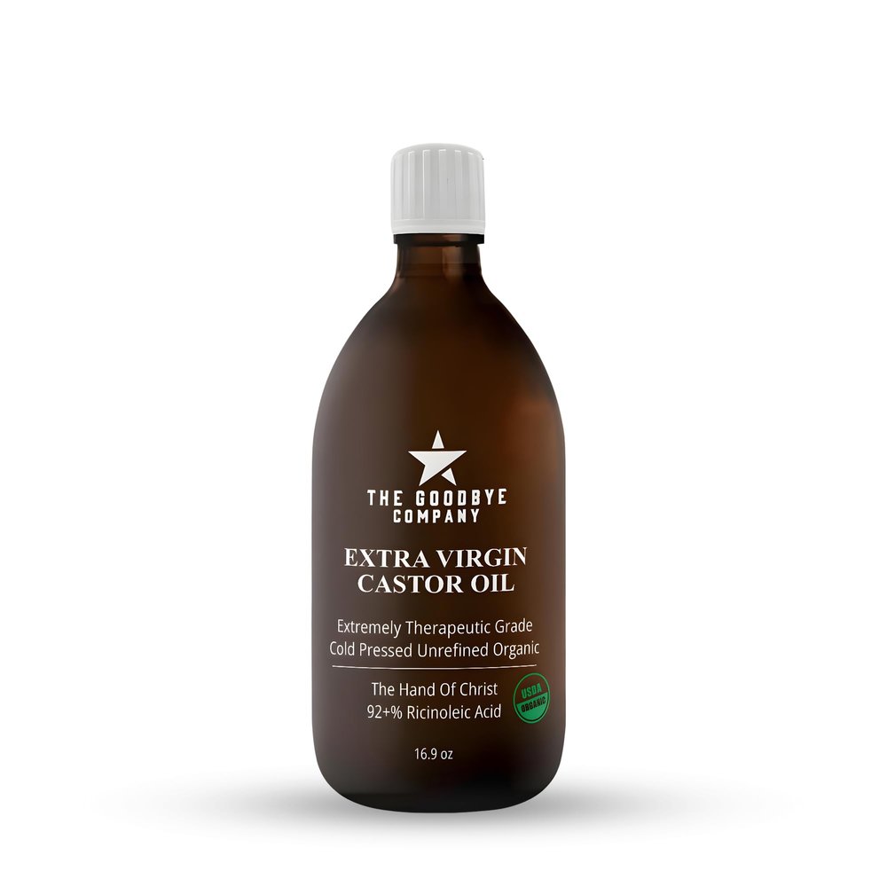 Premium USDA Organic Cold-Pressed Food Grade Castor Oil - 16.9 oz Glass Bottle, Hexane-Free, Small Batch, Extra Virgin, Ethically Sourced for Hair Growth, Skin Care, Lashes, Brows & Digestion