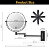 1x/10x Magnification-3 Color Lights Magnifying Mirror Touch Screen Black Modern Contemporary view 2