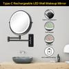1x/10x Magnification-3 Color Lights Magnifying Mirror Touch Screen Black Modern Contemporary view 3