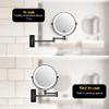 1x/10x Magnification-3 Color Lights Magnifying Mirror Touch Screen Black Modern Contemporary view 4