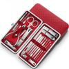 19 In1 Stainless Steel Manicure Set Nail Clipper Kit of Pedicure Tools Ingrown Nail Trimmer Sets Kits,red view 1
