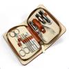 12 Pcs Manicure Set Folding Bag Foot and Face Care Tool Stainless Steel Nail Clipper Kits,Dark Khaki view 1