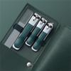 4pcs Nail File Nail Scissors Clipper Manicure Pedicure Kit Convenient to Use Manicure Set Sturdy for Travelling,Army Green,A view 1