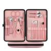 8-23pcs/set Nail Cutter Set Stainless Steel Nail Clipper with Folding Bag Nail Supplies,Pink 18pcs view 1