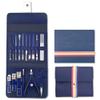 12-16pcs/set Nail Cutter Set Stainless Steel Nail Clippers Set With Folding Bag Manicure Cutter Kits Scissors Makeup Beauty Tool,16 pcs blue view 1