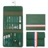 12-16pcs/set Nail Cutter Set Stainless Steel Nail Clippers Set With Folding Bag Manicure Cutter Kits Scissors Makeup Beauty Tool,16 PCS Green view 1