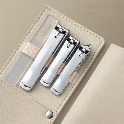 4pcs Nail File Nail Scissors Clipper Manicure Pedicure Kit Convenient to Use Manicure Set Sturdy for Travelling,Light Yellow,A