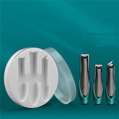 3 PCS Anti Splash Nail Clippers Stainless Steel Fingernail Cutter Manicure Tools Nail Trimmer Pedicure Scissor,black and green
