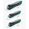 3 PCS Anti Splash Nail Clippers Stainless Steel Fingernail Cutter Manicure Tools Nail Trimmer Pedicure Scissor,black and green view 2