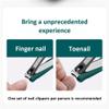 3 PCS Anti Splash Nail Clippers Stainless Steel Fingernail Cutter Manicure Tools Nail Trimmer Pedicure Scissor,black and green view 3