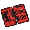 9-piece Stainless Steel Black Nail Clippers Set Eyebrow Clip Tweezers Large Opening Home Manicure Tool,15pcs set red,A view 1
