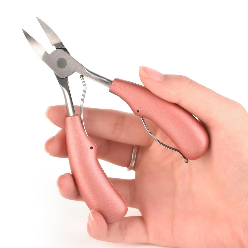 Rolabling Toenail Clippers for Ingrown or Thick Toenails 2 Spring Professional Nail Clippers for Men Seniors Women Pedicure Clippers Toenail Cutters Stainless Steel Sharp Curved Blade Grooming Tool
