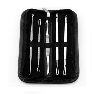 5PCS Stainless Steel Blackhead Remover Acne Needles Tools Set for Nose Face Skin Blackheads Acne Comedone Blemishes Removal Tool Silver