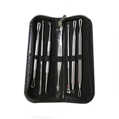 7PCS Stainless Steel Blackhead Remover Acne Needles Tools Set for Nose Face Skin Blackheads Acne Comedone Blemishes Removal Tool Silver