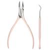 QANYEGN Professional Thick Ingrown Toenail Clippers, Nail Clippers, Heavy Duty Nail Clippers for Salon Manicure and Other Places(Two-Piece Set - Rose ld) view 1