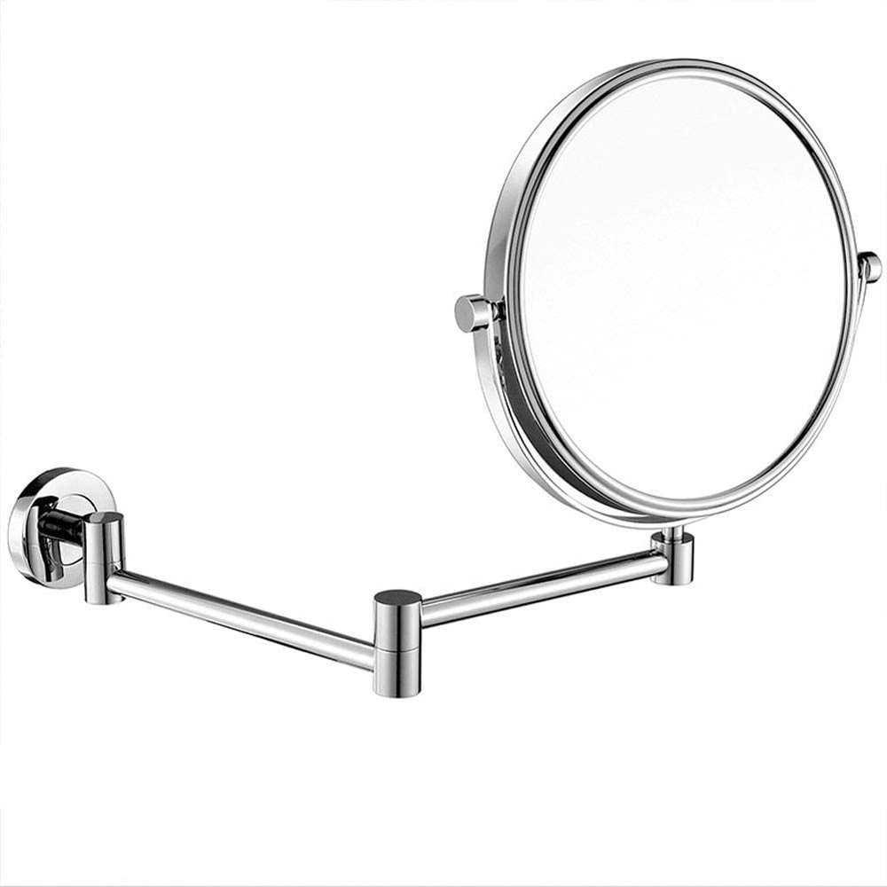 AMHIL Vanity Mirror 8 Inch Double Sided Wall Mount Makeup Mirror with 10X Magnification, Two-Sided 360Swivel Extendable Cosmetic Mirror Bathroom Shaving Mirror Mirror