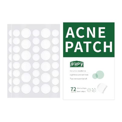 BUPY Acne Patch for Face, Tea Tree Oil Hydrocolloid Patch, 72 Counts Spot Stickers, 2 Sizes (8mm & 12mm)