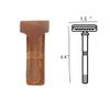 JJNUSA Handmade Sleeve Travel Pouch Leather Safety Razor Case, Double Edge Razor 4.5", Old Fashioned Razor Sleeve Shaving Accessories Men's Shaving Razor Brown view 4