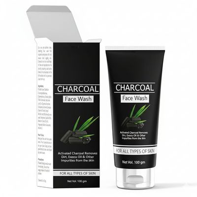 Charcoal face wash for acne and pimples reduce blackheads & whiteheads | deep skin purifying cleansing- 100 g