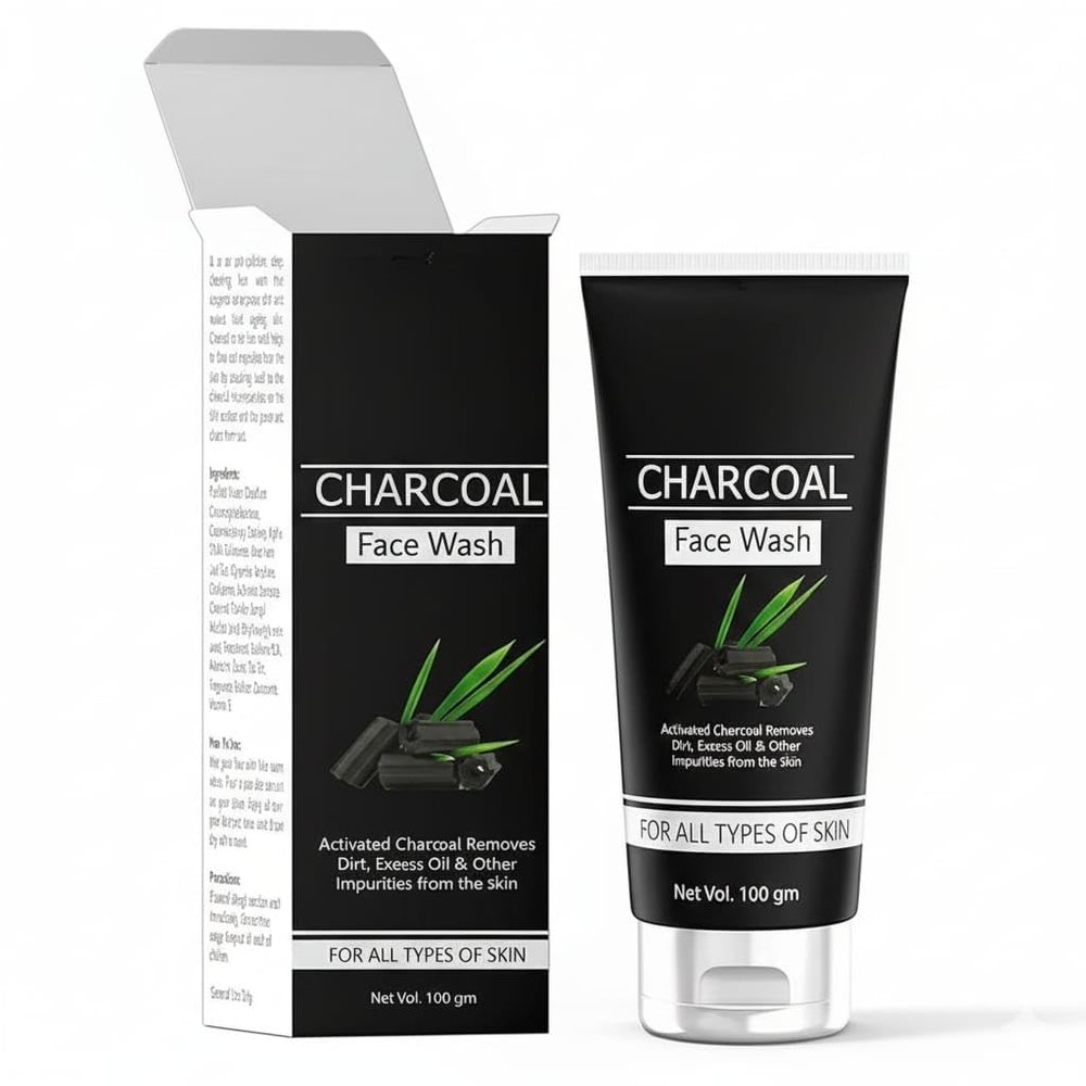 Charcoal face wash for acne and pimples reduce blackheads & whiteheads | deep skin purifying cleansing- 100 g