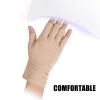 Uv Gloves for Gel Nail Lamp,Uv Protection Gloves for Manicures Dryer, Fingerless Anti Uv Protect Hands from Uv Harm, Nail Art Skin Care Gloves for Uv Gel Nail Light(BEIGE) view 3