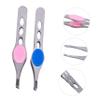 8 Pcs Stainless Steel Eyebrow Tweezers Eyebrow Grooming Kit Eyebrow Trimmer for Women Eyebrow Tweezers Women Eyebrow Shaping Tool Makeup Nail Tools Eyebrow Tool Mini Epilator Miss view 2