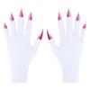 UV Gloves for Gel Nail lamp, Professional UPF50+ UV Protection Gloves for Manicures, Anti UV Fingerless Gloves for Nail Art Skin Care Protecting Hands from UV Light Harm (White) view 1