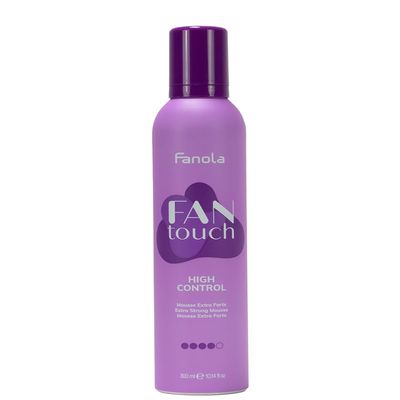 Fanola Fantouch Extra Strong Hair Mousse for Volume - High Control Hair Styling Foam for Volume & Curl Definition - Works on Straight, Curly & Color Treated Strands (10.14 Fl oz)