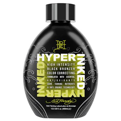 Ed Hardy Tanning Hyper Inked - High Intensity Color Correcting Skin Firming Anti-Aging Black Bronzer Dark Tanning Lotion