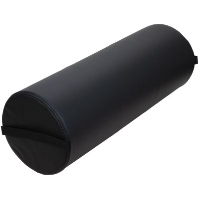 ForPro Professional Collection Jumbo Full Round Bolster Pillow, Black, Oil and Stain-Resistant, for Massage and Yoga, 9 R x 26 L