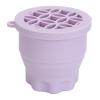Foldable Silicone Makeup Brush Cleaner Cup, Makeup Brush Cleaner Bowl Cosmetic Brush Cleaning Pad Drying Rack Silicone Scrubber Bowl Portable Washing Tool (Pink or Purple) (Purple) view 1