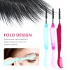 Beavorty 12pcs Folding Eyelash Brush Lash Brow Comb Separator Handle Comfortable to Hold Makeup Tool for Eyebrows Lashes Random Color view 3